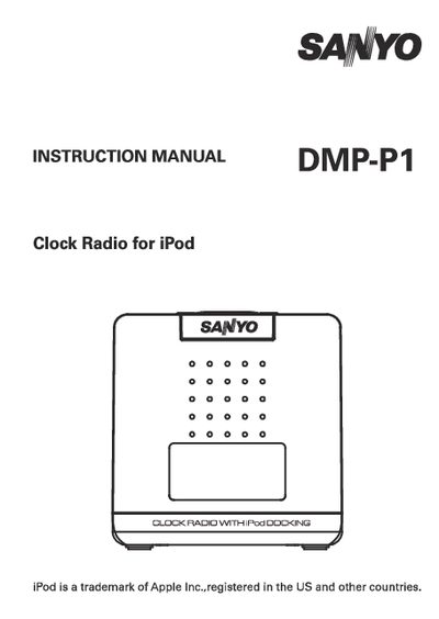 Sanyo DMP-P1 Clock Radio User Manual - cover page