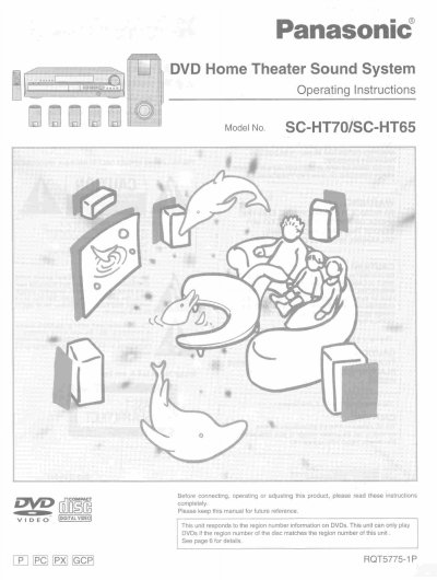 Panasonic SC-HT70/SC-HT65 DVD Home Theater Sound System Operating Instructions