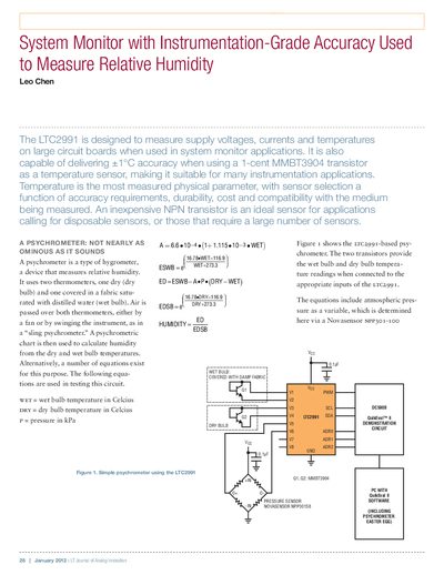 Linear Technology LTC2991 System Monitor Application Note - cover page