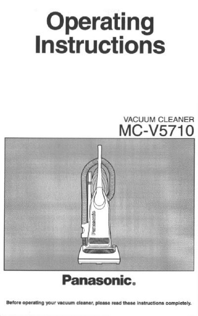 Panasonic MC-V5710 Vacuum Cleaner Operating Instructions - cover page