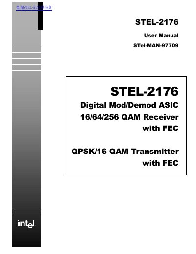 Stanford Telecom STEL-2176 Digital Mod/Demod ASIC User Manual - cover page