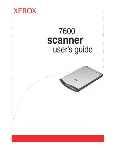 Xerox 7600 Scanner User's Guide - cover page
