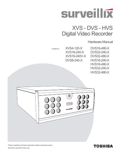 TOSHIBA XVS4-120-X XVS16-240-X XVS16-240V-X DVS8-240-X DVS16-480-X DVS32-240-X DVS32-480-X HVS16-240-X HVS16-480-X HVS32-240-X HVS32-480-X solutions manual - cover page