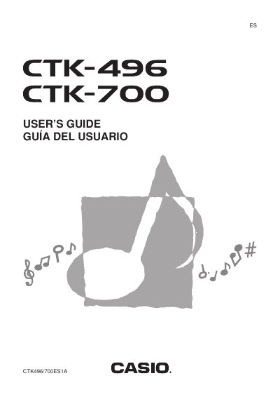 Casio CTK-700 Electronic Keyboard User's Guide - cover page
