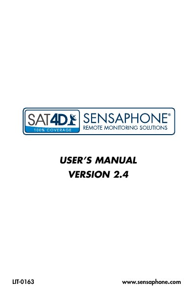 Sensaphone SAT4D User's Manual