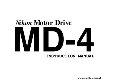 Nikon MD-4 Motor Drive Instruction Manual - cover page