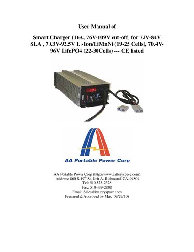 AA Portable Power KP11020KL Smart Charger User Manual