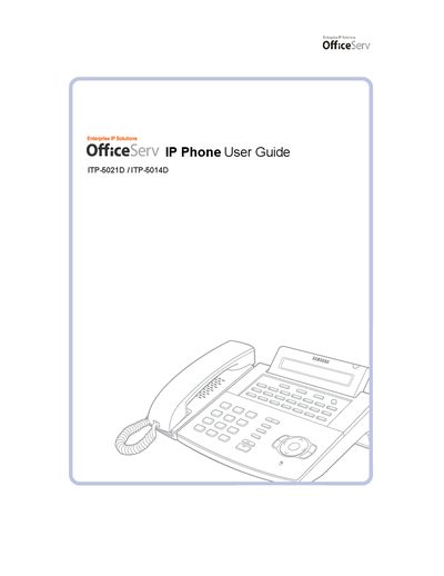 Samsung ITP-5021D / ITP-5014D IP Phone User Guide - cover page