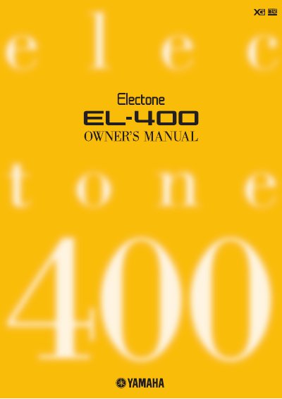 Yamaha EL-400 Electone Owner's Manual