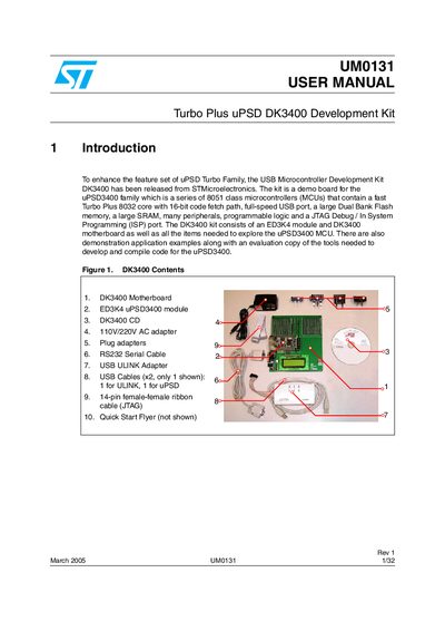 STMICROELECTRONICS UM0131 Manual - cover page