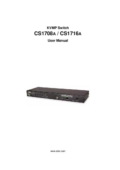 ATEN CS1708A/CS1716A KVM Switch User Manual