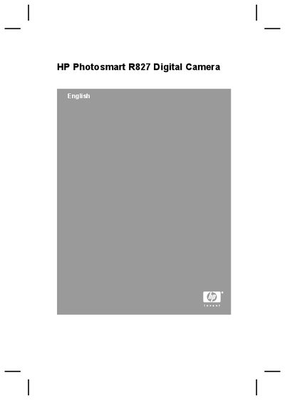 HP R827 Digital Camera Quick Start Guide - cover page