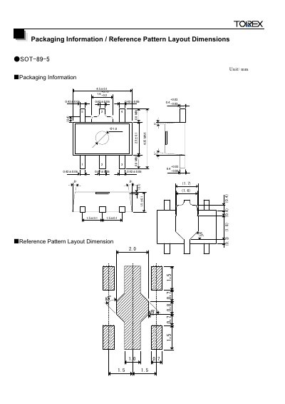 TOREX SOT-89-5 Manual - cover page