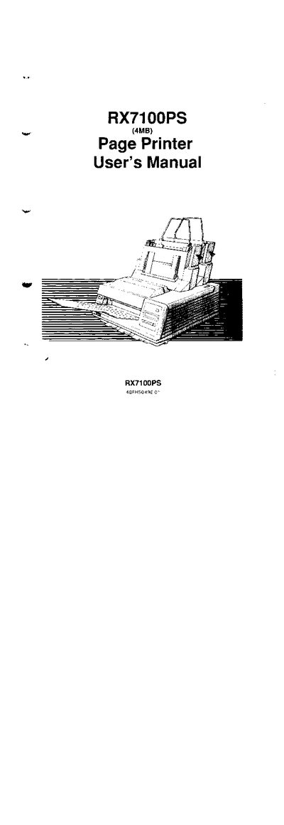 Fujitsu RX7100PS Page Printer User Manual - cover page