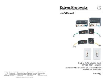 Extron CVEQ 100 Series and SVEQ 100 Series User Manual - cover page