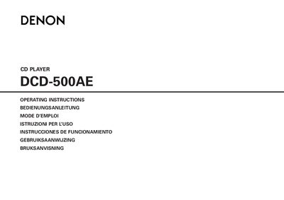 Denon DCD-500AE CD Player Operating Instructions - cover page