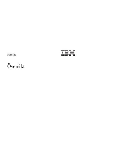 IBM NetVista Overview Manual - cover page