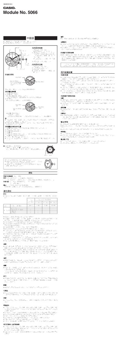 Casio 5066 User Manual - cover page