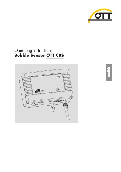 OTT CBS Bubble Sensor Operating Instructions