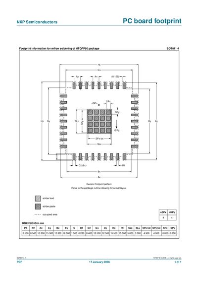 NXP Semiconductors SOT841-4 PC Board Footprint Manual - cover page