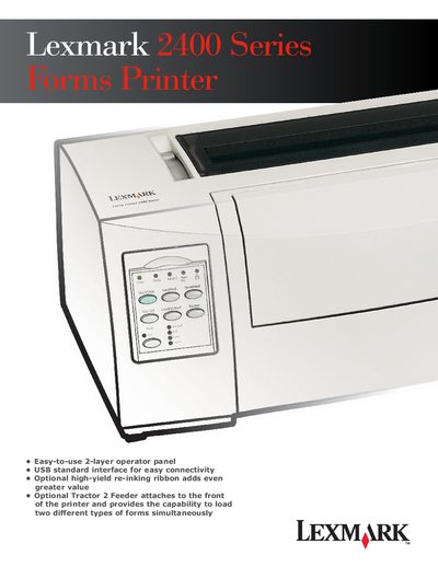 Lexmark 2400 Series Printer Product Sheet - cover page
