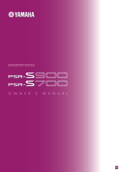 Yamaha PSR-S900/S700 Owner's Manual