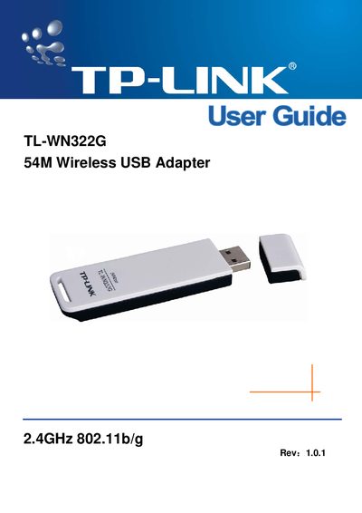 TP-Link TL-WN322G 54M Wireless USB Adapter User Manual - cover page