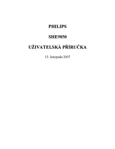 Philips SHE9850 Headphones User Manual - cover page