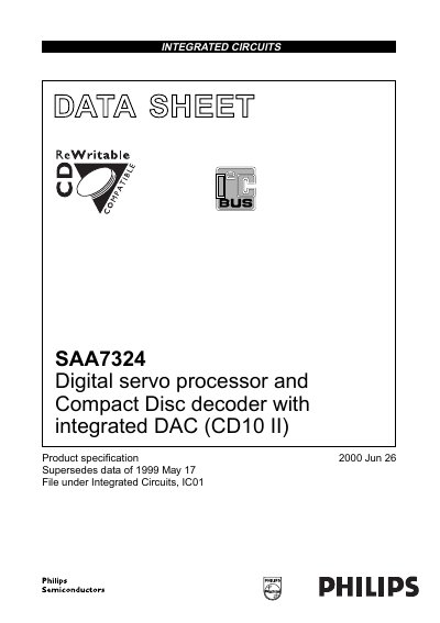 Philips SAA7324 Datasheet - cover page