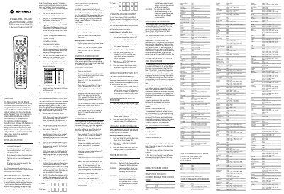 Shaw Direct IRC600 / URC600 Remote Control User Manual - cover page