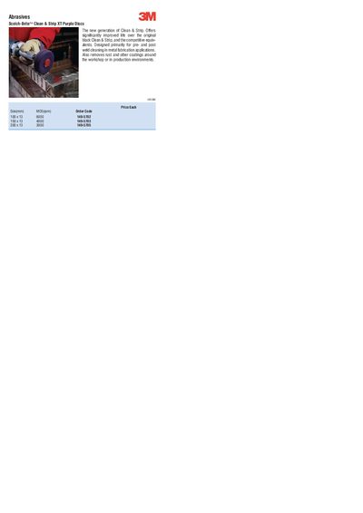 3M Size(mm) MOS(rpm) Order Code 100 x 13 6000 149-5702 150 x 13 4000 149-5703 200 x 13 3000 149-5705 - cover page