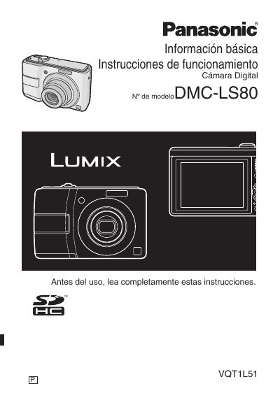 Panasonic DMC-LS80 Digital Camera User Manual - cover page