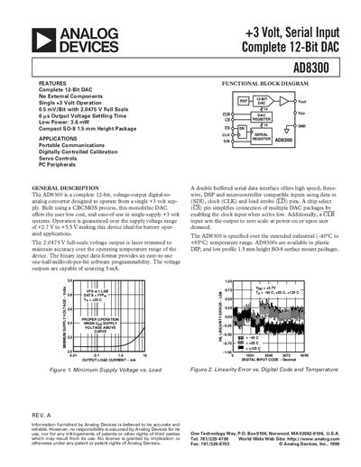 Analog Devices AD8300 Datasheet - cover page
