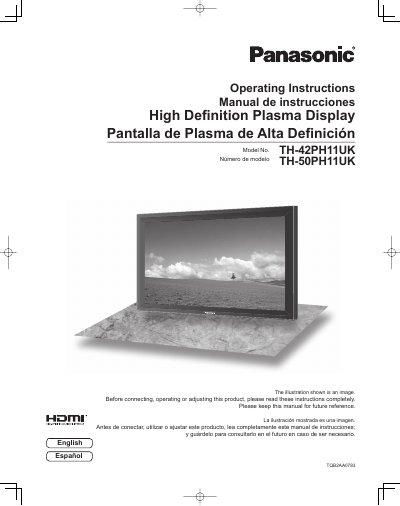 Panasonic TH-42PH11UK/TH-50PH11UK High Definition Plasma Display Operating Instructions - cover page
