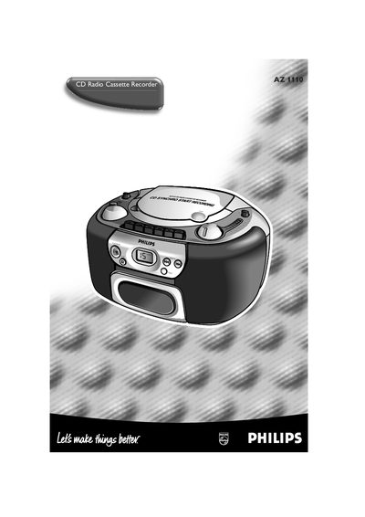Philips AZ1110 CD Radio Cassette Recorder User Manual - cover page