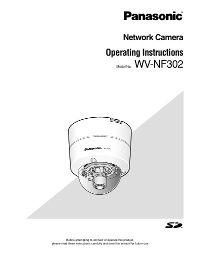 Panasonic WV-NF302 Network Camera Operating Instructions - cover page