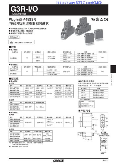 Omron G3R-D/I/O Solid State Relay Handbook - cover page