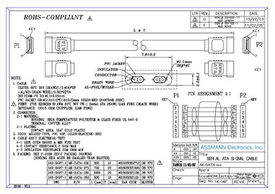 ASSMANN Electronics Inc. AK-SATA-030 AK-SATA-xxx Data sheet - cover page