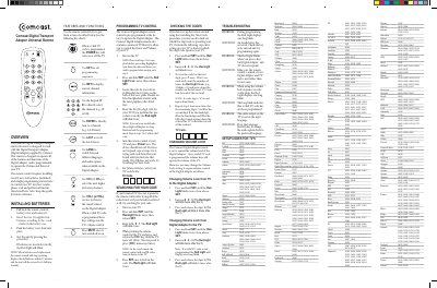 Comcast Digital Transport Adapter Universal Remote User Manual - cover page