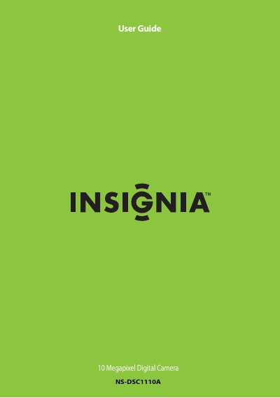 Insignia NS-DSC1110A Digital Camera User Manual - cover page