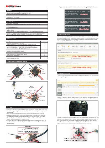 Happymodel Mobula6 HD 1S 65mm Brushless Whoop DSM2/DSMX Version User Manual - cover page