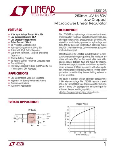 Linear Technology LT3012B Datasheet - cover page
