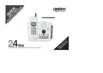 Uniden EXAI3248 Series Integrated Digital Answerer Owner's Manual - cover page