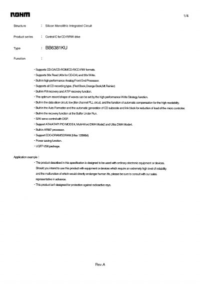 ROHM BB6381KU Product Handbook - cover page
