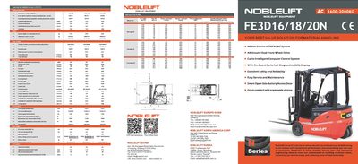 Noblelift FE3D16N/FE3D18N/FE3D20N Electric Forklift Datasheet - cover page