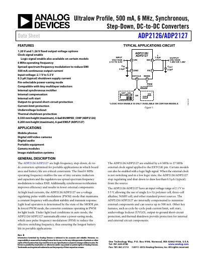 ANALOG DEVICES ADP2126handbookRev B - cover page
