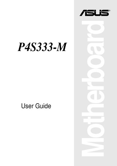 ASUS P4S333-M Motherboard User Guide