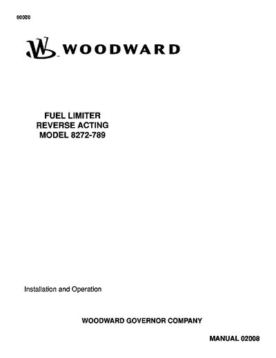 Woodward 8272-789 Installation Manual - cover page