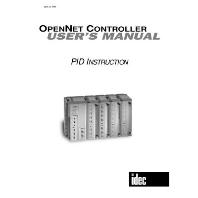 IDEC OpenNet Controller PID Instruction User Manual - cover page