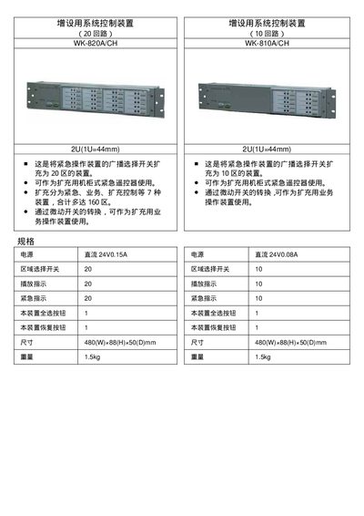 WK WK-820A/CH & WK-810A/CH Audio Amplifier Product Specification Sheet - cover page